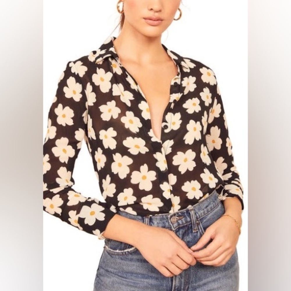 Reformation Floral Blouse - Labeled Medium but Runs Small